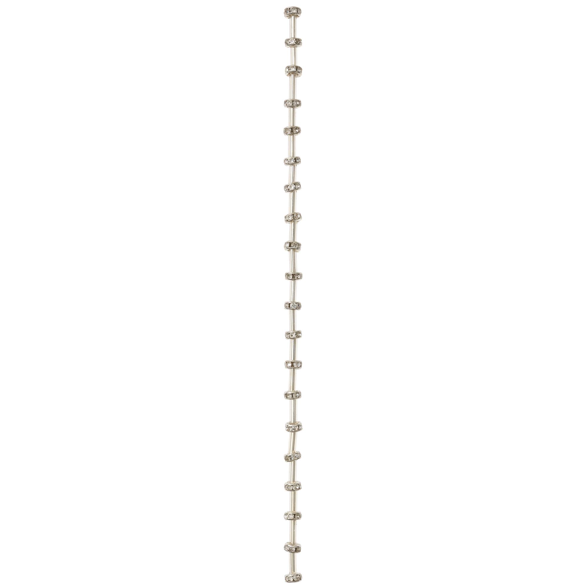 9 Packs: 19 ct. (171 total) Silver Rhinestone Studded Rondel Beads, 4mm by Bead Landing™